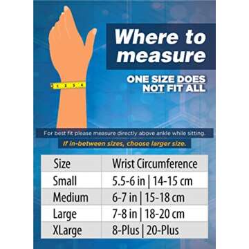 OrthoSleeve Newly Redesigned Patented WS6 Compression Orthopedic Brace - Compression Wrist Sleeve fo...