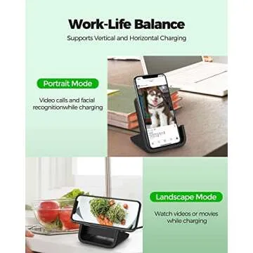 Wireless Charger YUWISS Wireless Charging Stand Cordless Charger 10/7.5/5W Compatible with iPhone 14 13 12/12 /11Pro Max/XR/XS Max/XS/X/8/8Plus Galaxy S22/S21/S9/S9+/S8/S8+ Note