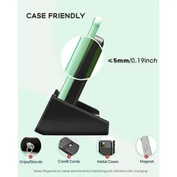 Wireless Charger YUWISS Wireless Charging Stand Cordless Charger 10/7.5/5W Compatible with iPhone 14 13 12/12 /11Pro Max/XR/XS Max/XS/X/8/8Plus Galaxy S22/S21/S9/S9+/S8/S8+ Note