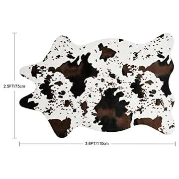 Faux Cowhide Area Rug - IMQOQ Cow Print 3.6x2.5FT
