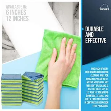 Zwipes Microfiber Cleaning Cloths - Ultra-Absorbent 48 Pack