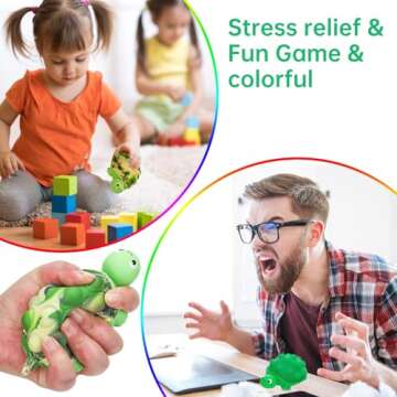 Anboor Pop Fidget Toys, 3D Silicone Turtle Push Bubbles Sensory Toy Pop Stress Ball Anxiety Stress Reliever Toy for Autism Early Education Present (2 Pack)