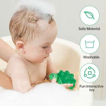 Anboor Pop Fidget Toys, 3D Silicone Turtle Push Bubbles Sensory Toy Pop Stress Ball Anxiety Stress Reliever Toy for Autism Early Education Present (2 Pack)