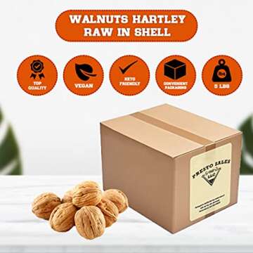 California Walnuts In Shell - Low-Carb, High-Protein, Healthy Snack - 5 lbs. Pack by Presto Sales