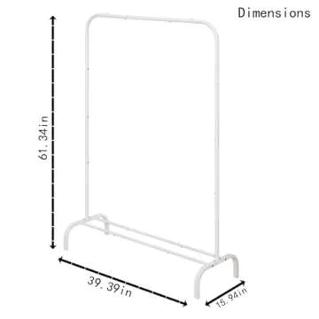 SUOERNUO Garment Rack for Hanging Clothes Rack Heavy Duty Portable with Bottom Metal Shelf Drying Coats Shirt,Black (White)