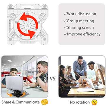 Viwind Adjustable Laptop Stand for Desk with Phone Stand and Heat-Vent,Portable Computer Riser,Ergonomic Tablet Elevator,Notebook Holder Mount,Rotatable&8 Multi Angle for 10-15.6'' Device -White