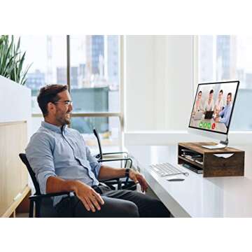 Zimilar Monitor Stand Riser, 2 Tiers Laptop Computer Monitor Riser for PC Screen, iMac, Desktop Wood...