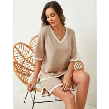 Bloggerlove Women Knit Sweater Short Sets - Stylish and Comfy