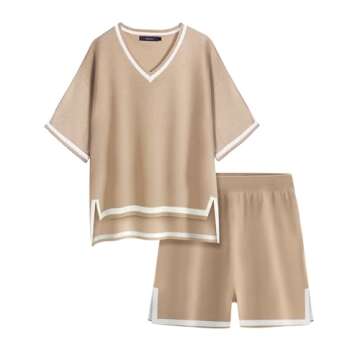 Bloggerlove Women Knit Sweater Short Sets - Stylish and Comfy