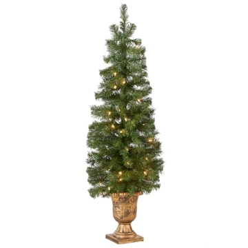 National Tree Company Pre-lit Artificial Tree For Entrances and Christmas| Includes Pre-strung White...