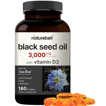 NatureBell Black Seed Oil 3000mg with Vitamin D3 Softgels
