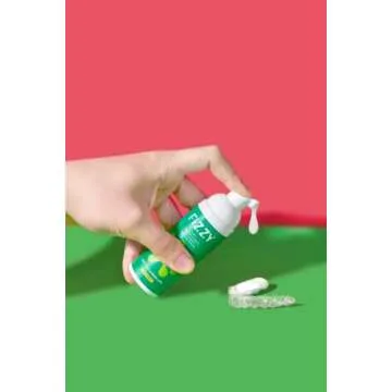 Fizzy 3-in-1 Foam Cleaner for Aligner, Retainer, Denture, Night Guard, MouthGuard, Invisalign | Free of Alcohol, SLS, Fluoride | Xylitol Mouthwash & Foam Toothpaste| Travel-Size Watermelon Jasmine