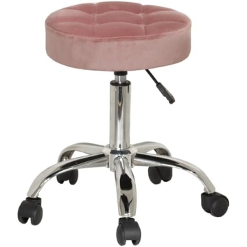 Hillsdale, Nora Metal Adjustable Backless Vanity/Office Stool with Casters for Makeup Room or Bathro...