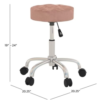 Stylish Dusty Pink Vanity Stool with Adjustable Height
