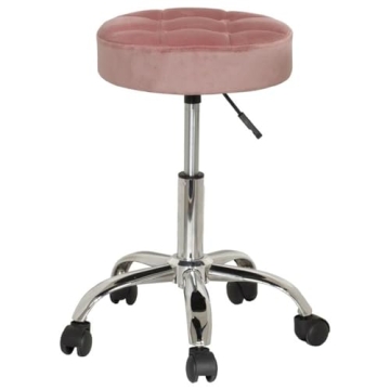 Stylish Dusty Pink Vanity Stool with Adjustable Height