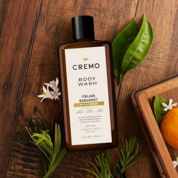 Cremo Body Wash Men, Notes of Italian Bergamot, Neroli Blossom, and Fresh Vetiver, Rich-Lathering Italian Bergamot, 16 Fl Oz