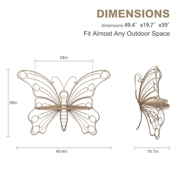 DIBRATY Sturdy Butterfly Garden Bench for Outdoor Spaces