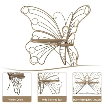 DIBRATY Sturdy Butterfly Garden Bench for Outdoor Spaces