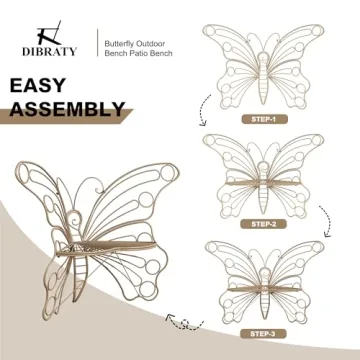 DIBRATY Sturdy Butterfly Garden Bench for Outdoor Spaces