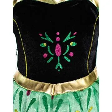 Party Chili Princess Costume for Girls with Wig and Crown