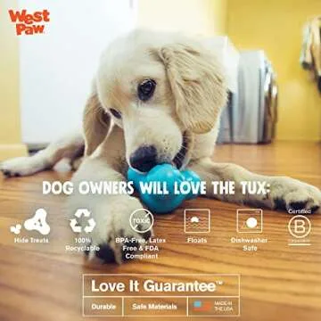 Interactive West Paw Tux Chew Toy for Aggressive Chewers