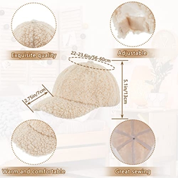 Stylish Hercicy Faux Lamb Wool Baseball Cap Set for Winter