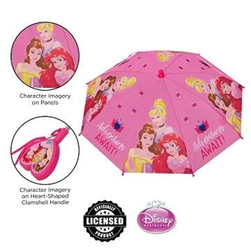 Disney Unisex Assorted Character Rainwear Umbrella Princess Age 3-6 One Size