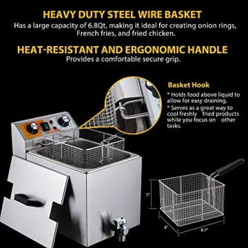 Festa Electric Deep Fryer - Large Capacity, Safe, Durable