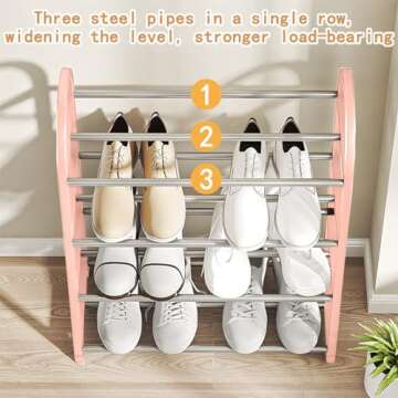 4-Tier Portable Shoe Rack for Easy Home Organization