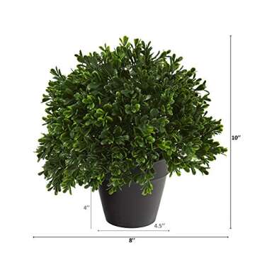 Nearly Natural 10in. Boxwood Topiary Artificial Plant UV Resistant (Indoor/Outdoor)