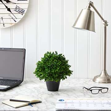 Nearly Natural 10in. Boxwood Topiary Artificial Plant UV Resistant (Indoor/Outdoor)