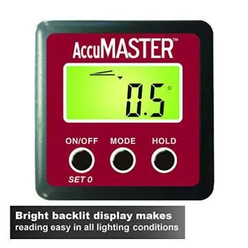 Calculated Industries 7434 AccuMASTER 2-in 1 Magnetic Digital Level and Angle Finder Certified IP54 Dust and Water Resistant,Red Brick Maroon