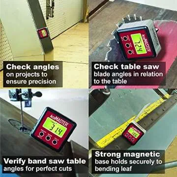 Calculated Industries 7434 AccuMASTER 2-in 1 Magnetic Digital Level and Angle Finder Certified IP54 Dust and Water Resistant,Red Brick Maroon