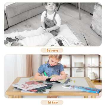 VZIUDYN Montessori Sensory Table for Toddlers,Multifunction Toddler Sand Table with 2 Storage Bins, Kids Activity Table for Arts, Drawing,Reading, and Playing for Nursery