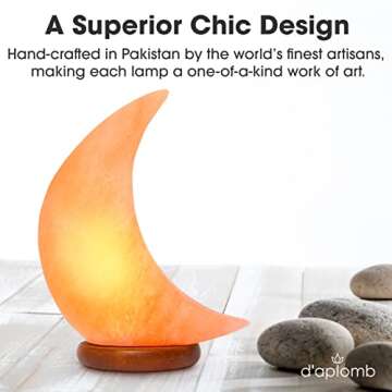 Authentic Himalayan Salt Lamp - Hand Carved Moon Design - 9 lbs
