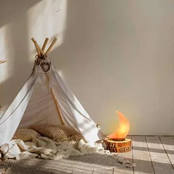 Authentic Himalayan Salt Lamp - Hand Carved Moon Design - 9 lbs