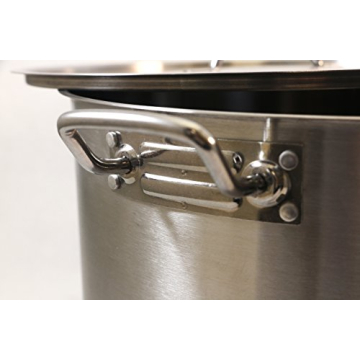 ExcelSteel Heavy Duty Stainless Steel Stock Pot with Lid, 35 quarts, Silver