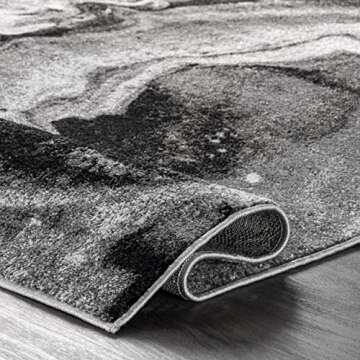 nuLOOM 5' x 8' Performance Indoor Area Rug, Non-Shed, Power Loomed High-Traffic Area Rug for Living Room, Bedroom, Home, Remona Grey