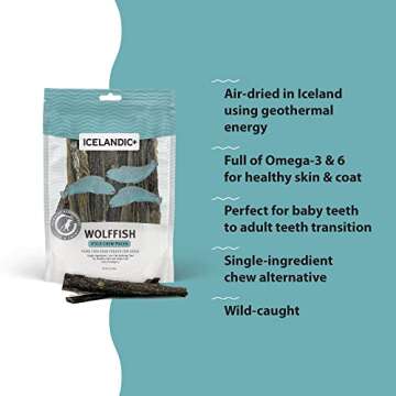 Icelandic+ Wolffish Skin Stick Chews Dog Treat 3.0-oz Bag