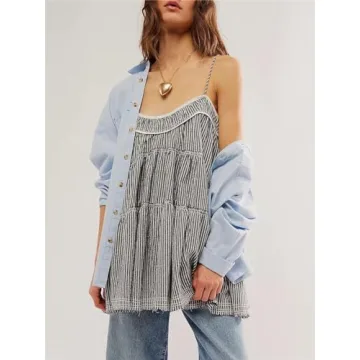 Sastianaen Y2K Striped Mini Dress Summer Swing Style