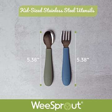 WeeSprout Toddler Utensils for Easy Self-Feeding