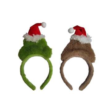 Dr. Seuss How GRINCH Stole Christmas Santa Grinch and Max Character Headband 2 Pack For Women and Girls