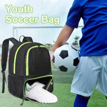 YOREPEK Soccer Backpack, Lightweight Soccer Bag, Water resistant Sport Equipment Bags Fit Basketball to Match Training