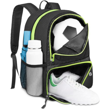 YOREPEK Soccer Backpack, Lightweight Soccer Bag, Water resistant Sport Equipment Bags Fit Basketball to Match Training