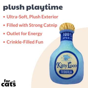 Huxley & Kent Plush Cat Toy | Kitty Loco Tequila | Interactive Catnip-filled Plush Toy