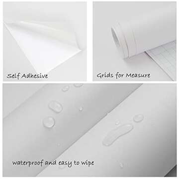 Homease Solid White Wallpaper Peel and Stick Contact Paper