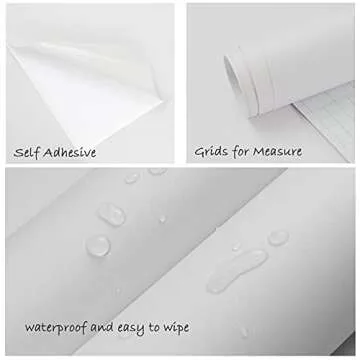 Homease Solid White Wallpaper Peel and Stick Contact Paper