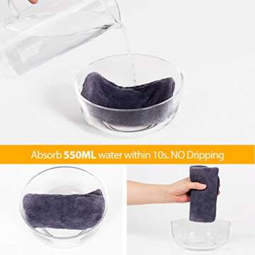 Lovife 2 Pack Microfiber Hair Towel Wrap 11inch X 26 inch Quick Drying Absorbent Hair Towels Turban Long Curly Hair Anti-Frizz for Women (Grey+Grey)