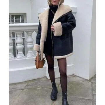 Stylish Glkaend Women's Faux Shearing Winter Bomber Jacket