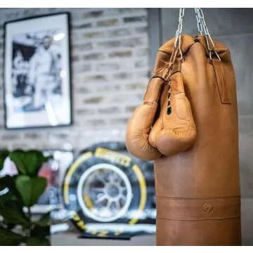 Premium Tan Leather Heavy Punching Bag - 5ft